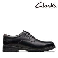 Clarks 男鞋 Un Shire Low 寬楦透氣緩震舒適紳士鞋 休閒皮鞋(CLM74652D)
