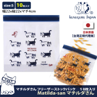 【Kusuguru Japan】日本眼鏡貓食物密封保鮮夾鏈袋 飾品保存 日本食品衛生檢測合格 Matilda-san(s號10入裝)
