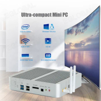 Eglobal UHD 620 mini PC 8th Gen intel core i5 8250U fanless low power micro computer Windows 10 Linux 4K HTPC DDR4 32G TV BOX