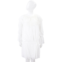 ERMANNO SCERVINO 白色皺褶袖設計蕾絲洋裝