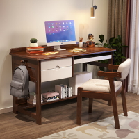 書桌 ● 實木 電腦桌臥室簡約辦公寫字桌學習桌臺式帶抽屜 家用 書桌 一體