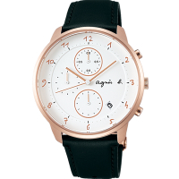 agnes b. marcello 系列手寫時標計時腕錶 VD57-KY30Z(BM3017J1)-40mm