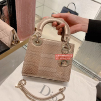 歐洲全新正品 Dior 迪奧 LADY DIOR頂級小羊皮迷你包 限量 手提包 肩背包