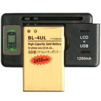 2450mAh BL-4UL Gold Battery + LCD Universal Charger For Nokia 3310 220 Lumia 225 230 330 RM-1011 RM-1126 RM-1172
