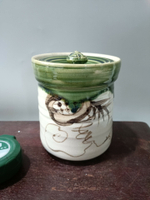 日本回流瓷器陶器茶道水指，茶道茶器水罐子。全品，織布燒。口徑
