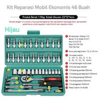 SKY - [GEONTECH] Kunci Shock Set 46 PCS Kunci Lengkap Full Set (1/4 ") Pas Ring L Motor Kunci/Kunci 