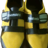 Shimano Sepatu Sepeda Gowes untuk Roadbike MTB Warna Kuning Hitam Grade Lokal dengan Desain Sporty p