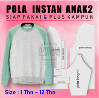 POLA INSTAN SWEATER RAGLAN ANAK-ANAK MENGGUNAKAN KERTAS DUPLEX
