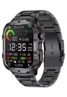 LIGE LIGE 新款男女通用智慧手錶 - 藍牙通話 - 1.96 吋高清螢幕 240x282 - Android/IOS - 3ATM 防水 - 血壓監測 - 金屬手鍊 + 1 條額外橡膠錶帶