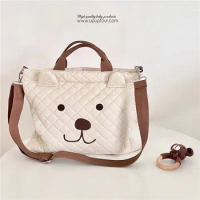 Diaper Bags Large Capacity Cartoon Bear Cotton Portable Travel Maternity Mommy Bag Women Handbag