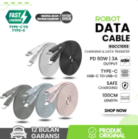 (PER PCS) ROBOT RGCC100S Cable Kabel Data Fast Charging 60W TYPE-C To TYPE-C 3A 100cm