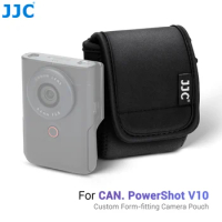 JJC soft durable Camera Bag Pouch Camera Case For Canon PowerShot V10 Camera Adjustable Shoulder Strap Included Carabiner