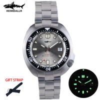 Heimdallr Men's Titanium Turtle Diver Watch Black Dial Sapphire Aluminum Bezel Automatic Mechanical 200m Water Resistant Watches