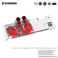 Barrow 3070 GPU Water Block for Colorful RTX 3070 Advanced OC , Full Cover ARGB Video Card Cooler, BS-COIA3070-PA2