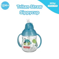Nuby 360° Tritan Training Straw Cup 270ml 12M+ – Gelas Minum Anak dengan Bola Pemberat | Anti Tumpah