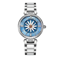 Reef Tiger Women Automatic Watches Luxury Ladies Mechanical Wristwatch Diamond Scales Flower Dial Sapphire Ceramic Strap RGA1599
