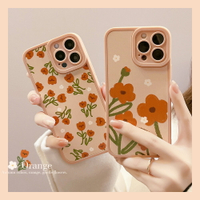 現貨出清 適 iphone 15 杏粉 氣質花朵 方邊 磚色 烘焙色 精孔 鏡頭加高 磨砂 乾燥玫瑰 粉色 蘋果 手機殼  全型號