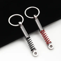 coilover keychain Spring Car Part Shock Absorber Keyring Black Alloy Keychain Keyring Spring Shock Absorber Creative Gift