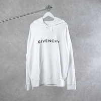 Hoodie GIVENCHY TEXT LOGO BLACK WHITE HOODIE 100% ORIGINAL Size XXXL