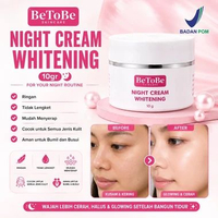 betobe night cream booster whitening 10g BPOM cream malam mencerahkan wajah krim memudarkan flek hit