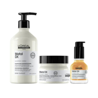 【L’OREAL 巴黎萊雅PRO】絲漾博吸金喚彩奢華組(髮油50ml+髮膜250ml+洗髮精500ml)