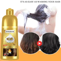 500ml Fashion Hair Dye Shampoo Bubble Plant Hair Dye Household Washing Black Color Color Pant Hair Cream Easy-to-wash Hair