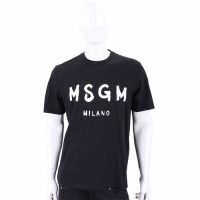 MSGM 油漆塗鴉字母黑色短袖T恤(男/女可穿)