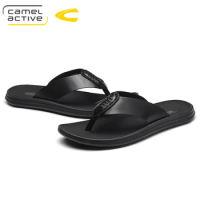 Camel Active 2018 New Arrival Summer Handmade PU Leather Slippers Men Shoes Casual Fashion Male Flip Flops Beach Brand Shoes