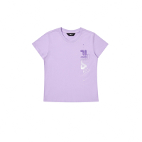 FILA KIDS 女童短袖圓領上衣-淺紫 5TEY-4913-PL