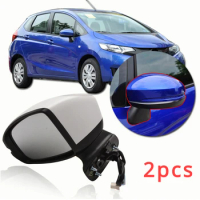 CAPQX 2PCS 3Pin Electric Side Rear view Mirror Rearview mirror FOR HONDA FIT GK5 2014 2015 2016 2017 76258-T5L-P11 76208-T5L-P11