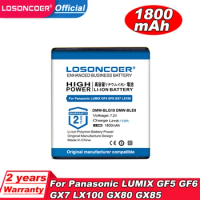 LOSONCOER Battery 1800mAh DMW-BLG10 BLG10 BLG10E DMW-BLE9 For Panasonic LUMIX GF5 GF6 GX7 LX100 GX80 GX85 DC-ZS70 ZS60 ZS100