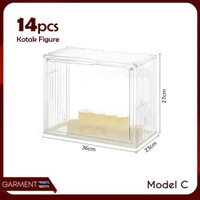 Set Kotak Display Akrilik Heksagonal Tumpuk Figure Modular Rak Pajangan Blind Box Susun Organizer Me