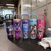 Reusable And Leakproof  K-pop Ghost Hunter Themed Tumbler  For Hot & Cold Drinks  30oz Tumbler With 