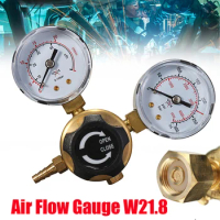 Pressure Regulator Reducer Argon CO2 Welding Twin Gauge Gas Bottle MIG TIG Welding Flow Meter Control Valve W21.8 1/4 Thread