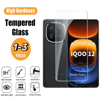 Pelindung skrin untuk iQOO 12 11 5G iQOO12 iQOO11, 1-3 keping, semua kaca terbaja lutsinar, filem HD