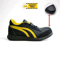 Dp'Share Safety Sneakers X08 Sepatu Kerja Proyek Ujung Besi Casual 40 Hitam Orange