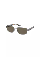 Coach Men's Rectangle Frame Grey Metal Sunglasses - HC7149