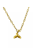 LITZ [SPECIAL] LITZ 999 (24K) Gold Mermaid Tail Pendant With 9K Yellow Gold Chain EP0304-N