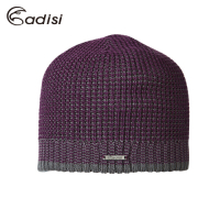 ADISI Primaloft雙色立體花紋針織雙層保暖帽 AS18097【濃紫】