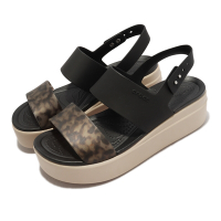 Crocs 涼鞋 Brooklyn Tort Low Wedge 女鞋 黑 細帶 中跟 厚底 休閒 卡駱馳 2078640C4