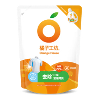 【橘子工坊】天然無香精制菌洗衣精補充包-去味除臭(1500ml)