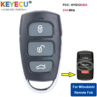 KEYECU Upgraded Remote Control Car Key for Mitsubishi Eclipse 1999 2000 2001, Fob 2+1 3 Buttons - 314MHz - FCC ID: HYQ12ABA