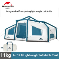 Naturehike Air 12.0 Lightweight Inflatable Tent 2-4 Person Family Outdoor Beach Camping Tent 3 Seasons Ventilation Waterproof