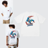 UNIQLO KAOS UT T-SHIRT PRIA MAGIC FOR ALL Disney MARVEL Captain America WHITE S