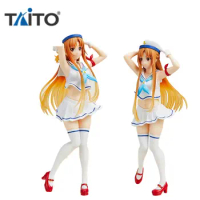 TAITO Genuine Sword Art Online Anime Figure Yuuki Asuna Sailor Suit Action Figure Toys for Kids Gift Collectible Model Ornaments