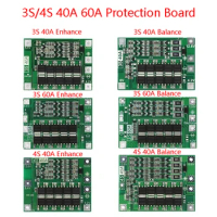 Balance BMS 3S/4S 25A/30A/40A/60A 12V Balancing Bms Board Pcb Lithium Battery Charger Protection Module Balancer Board 18650