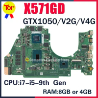 DA0XKTMB8C0 For ASUS VivoBook X571GT X571GD K571GD VX60G Notebook Motherboard W/I5-I7-8th 9th GTX1650/1050-V2G/V4G 4GB/8GB-RAM