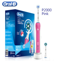 Oral B 3D Pro 600 Sonic-Rotation Electric Toothbrush Pressure Sensor 2 Clean Features Inductive Charging D20524 and Brush Heads