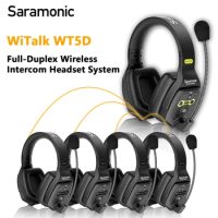 Saramonic WiTalk WT5D Full Duplex Communication Wireless Intercom Headset System Marine Boat Football Coaching Events Microphone