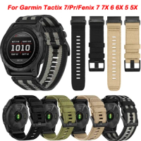 Nylon loop band For Garmin Tactix 7 Pro Strap Smart Watch Replacement Belt Wristband Sport Bracelet Fenix 7 7X 6 6X Pro Correa